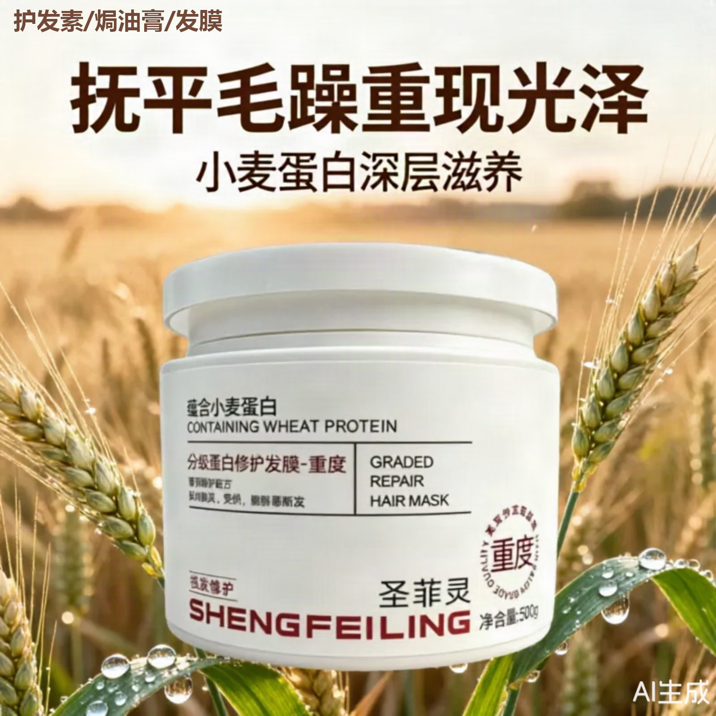小麦蛋白护发素修复重度干枯毛躁