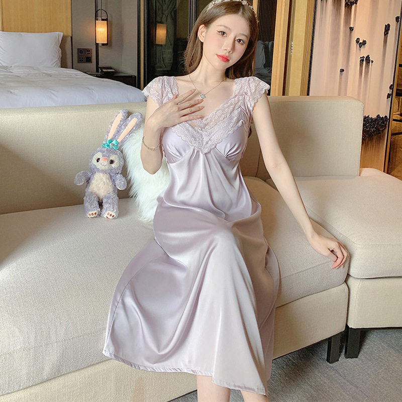 网红新款性感女夏季吊带睡裙蕾丝
