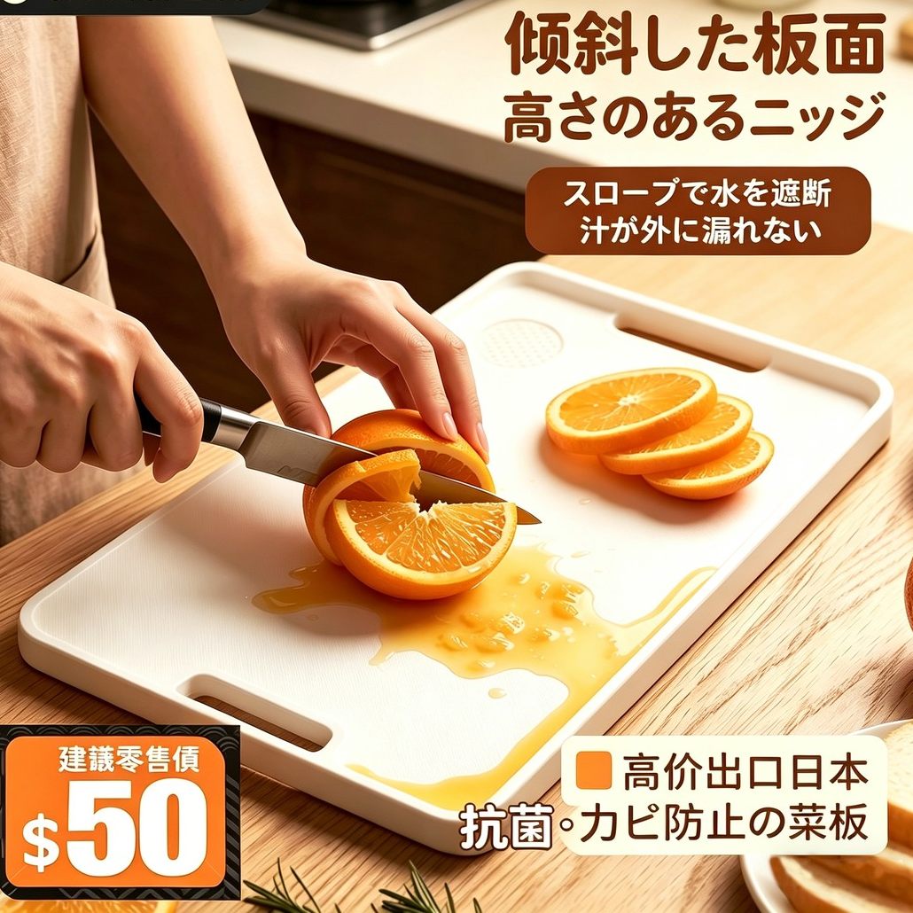 升级外贸出口抗菌防カビまな板日本式菜板斜坡设计双面家用