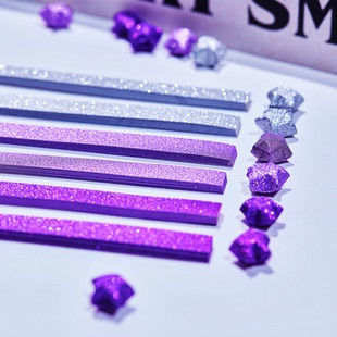 闪钻亮粉渐变色星星成品五角星幸运星手工折纸纸条材料许愿瓶填充