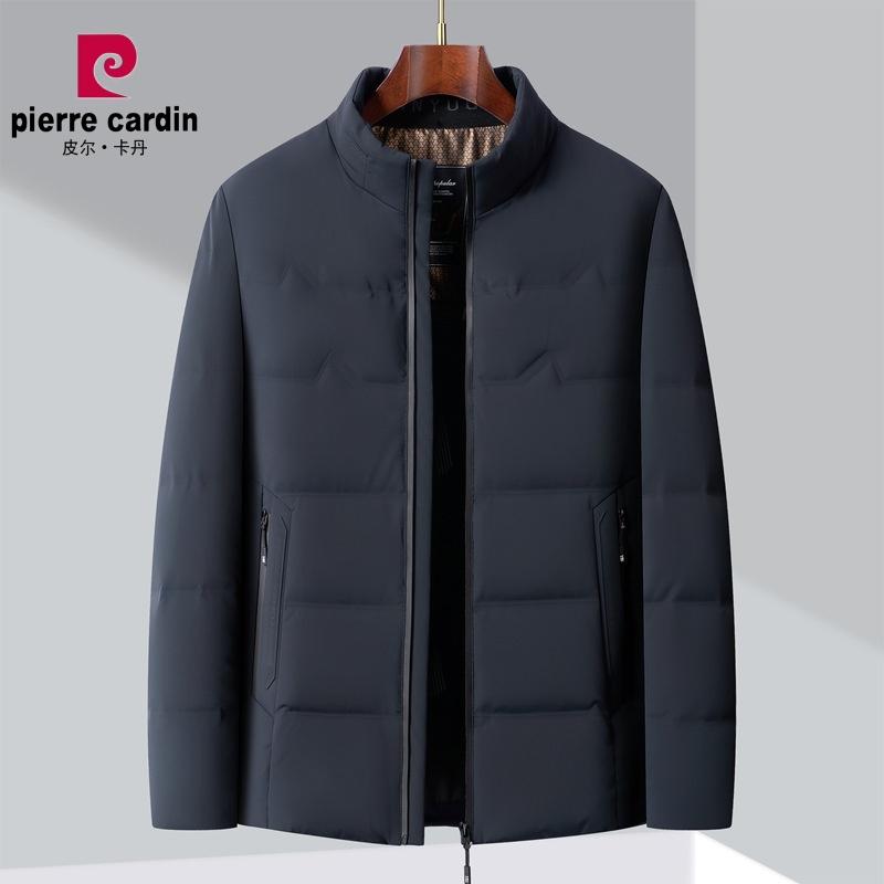 皮尔卡丹男士90白鸭绒羽绒服冬季立领加厚保暖中年爸爸装休闲外套