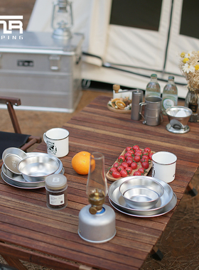 TNR柚木实木大蛋卷桌户外便捷式折叠车载露营露台别墅营地三折桌