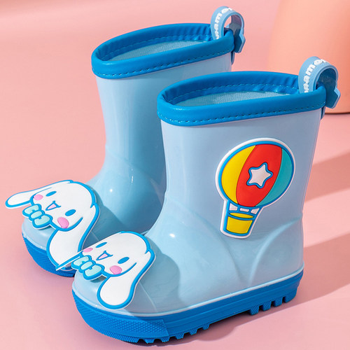 玉桂狗雨鞋防滑中筒雨靴