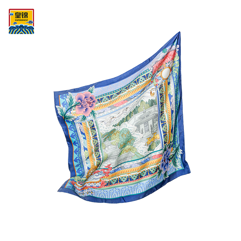 皇锦真丝印花方巾-意想曼荼罗HL31008
