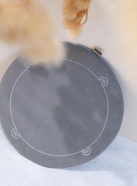 【皇锦】如意鸿运圆坐垫中式书房红木沙发桌椅仿麂皮绒HJ12983