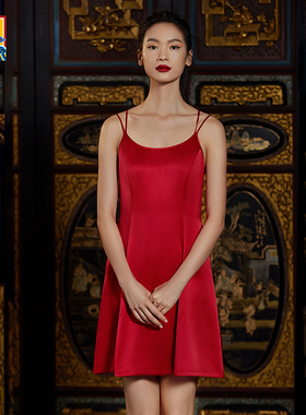 皇锦婚庆吊带裙HJ21423