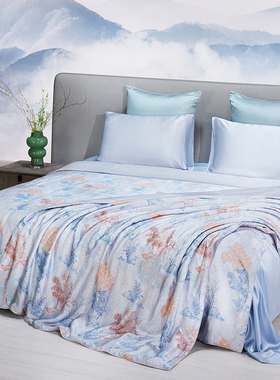 【皇锦】印花蚕丝夹被夏凉被单人双人-清平乐250g/500gHJ11875