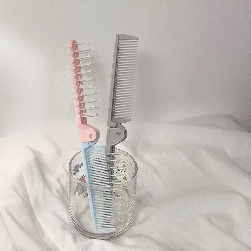 可折叠便携两用防静电卷发按摩梳