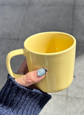 奶黄色马克杯陶瓷咖啡杯简约家用牛奶杯高颜值家用杯子北欧早餐杯