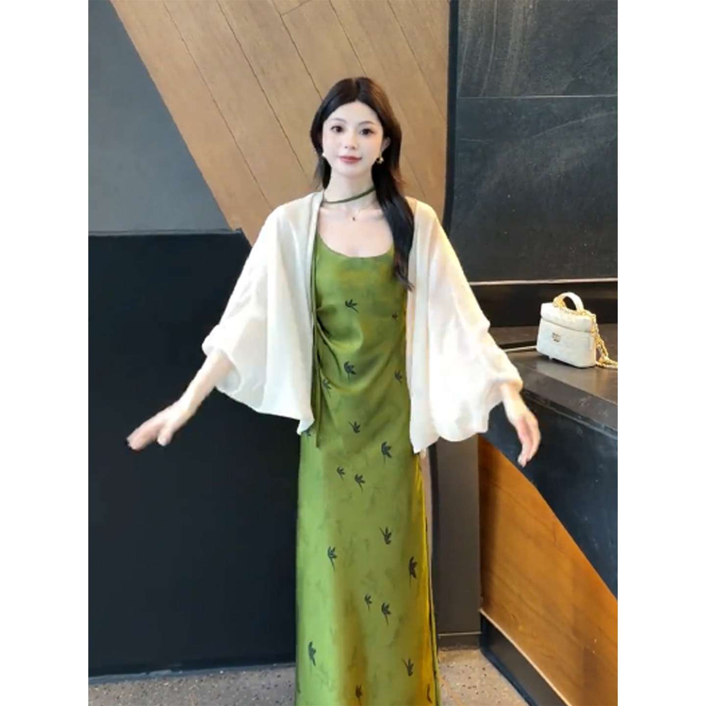 国风薄纱蝙蝠袖雪纺防晒披肩女