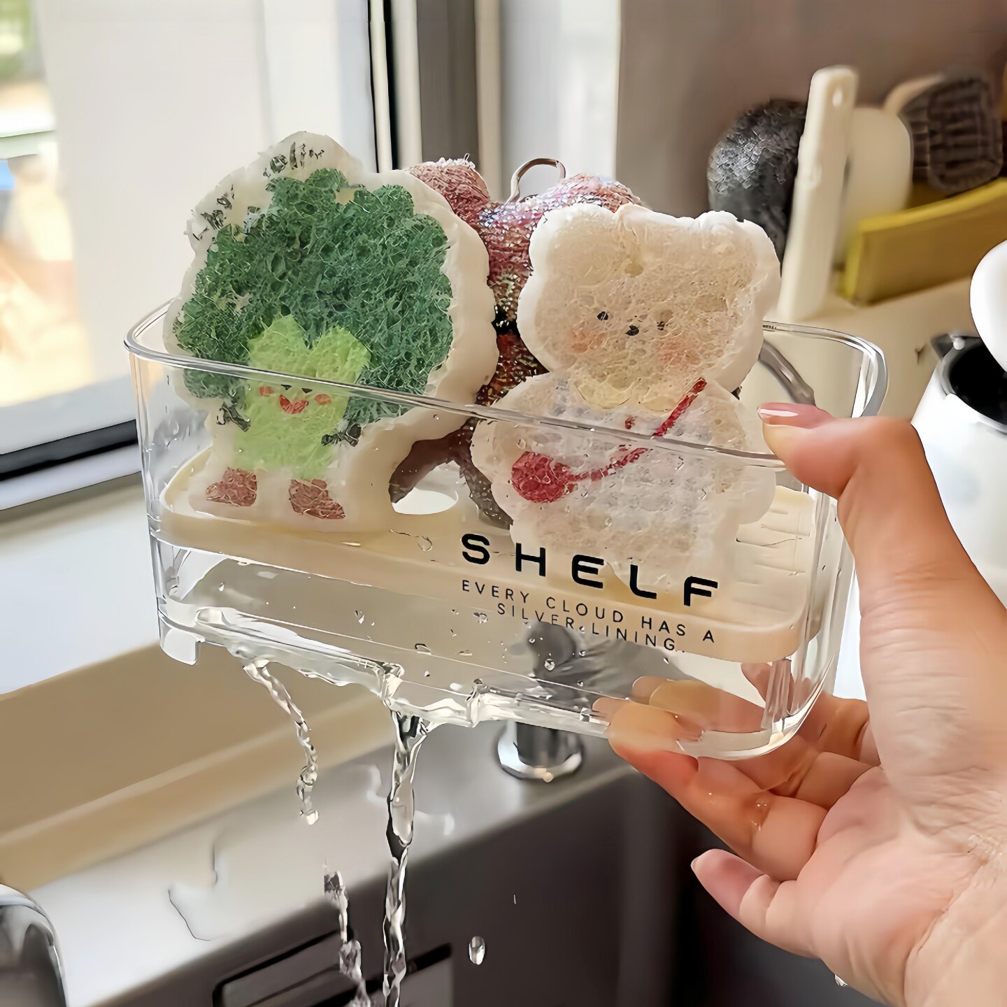 厨房免打孔抹布沥水架窄边多功能