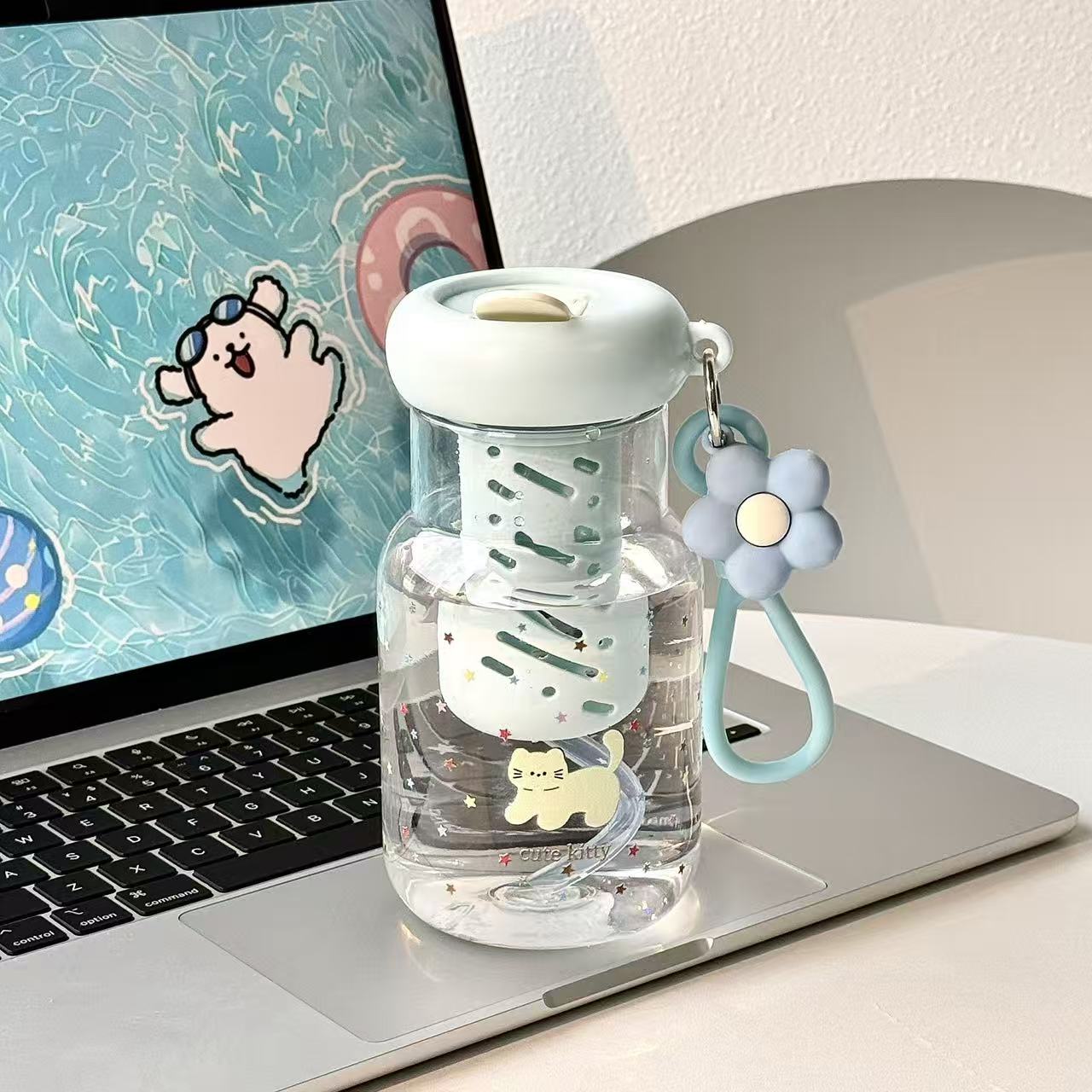 可爱卡通吸管杯便携大容量水杯