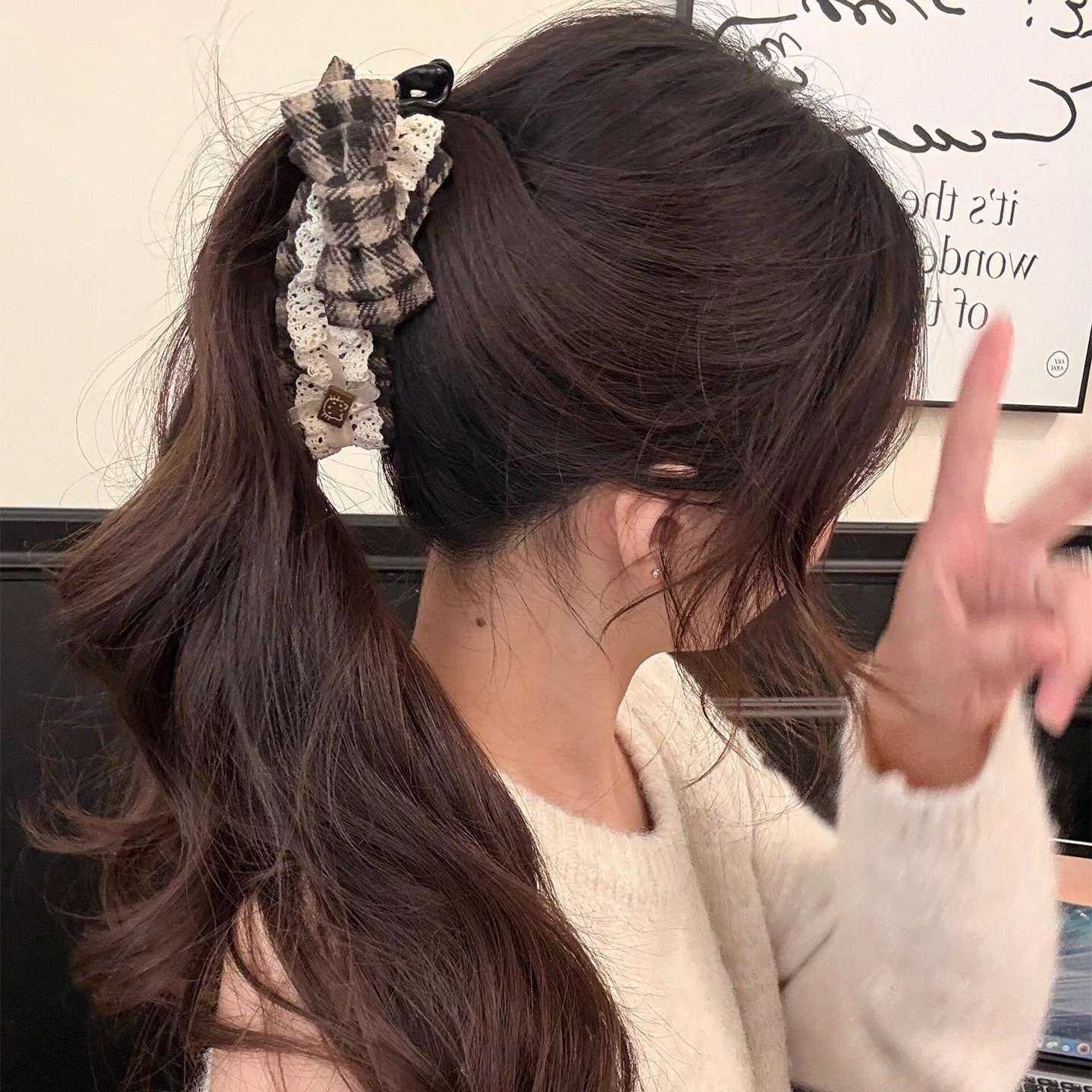 可爱蕾丝蝴蝶结香蕉夹女发饰