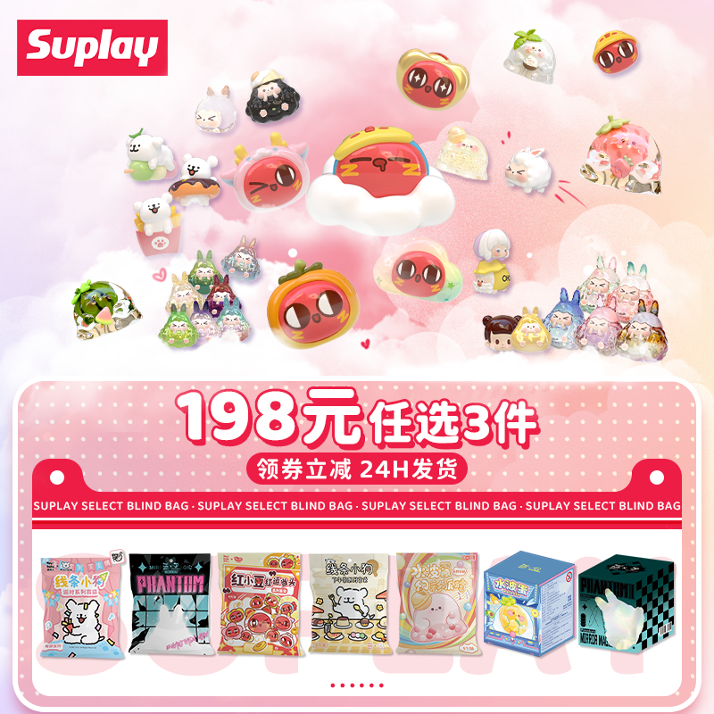 【198元3件】Suplay潮玩盲袋水波蛋线条小狗天气预报盲袋女生礼物