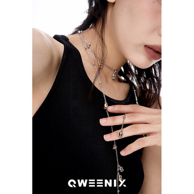 QWEENIX 高级感瑞丽铃兰花吊坠长款链条铜镀真金时尚高级感项链