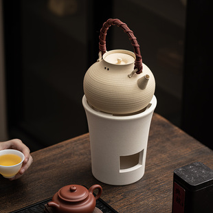 白泥提梁壶砂铫壶陶土烧水壶煮水煮茶壶炭炉套装可以明火电陶炉