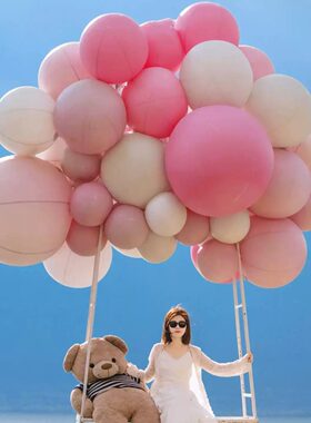 闭气PVC圆球景区商业街置景白红黄蓝绿青蓝紫色发光升空圆球气膜