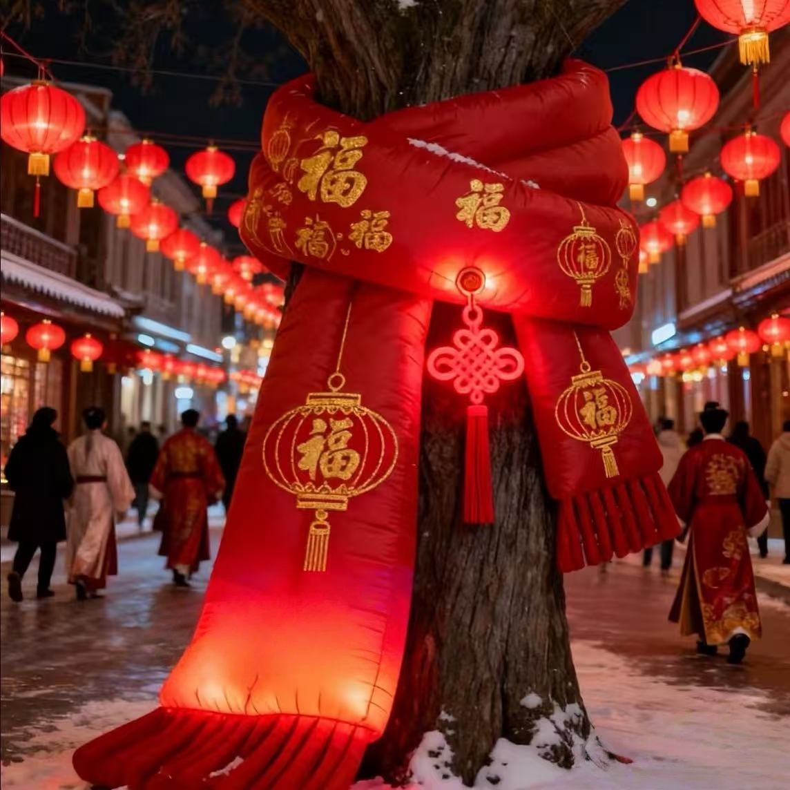 定制大树充气围巾气模冬季雪景