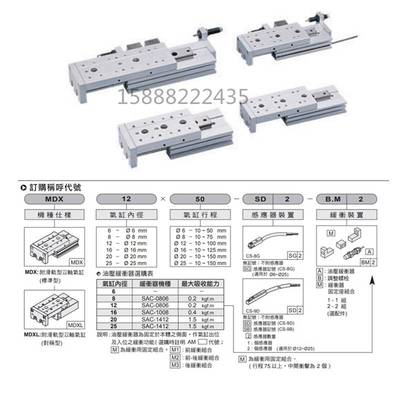 新品MQX气立可MDXL滑台气缸MDX8/6/20/16/12-30405075125SD2AM2BM