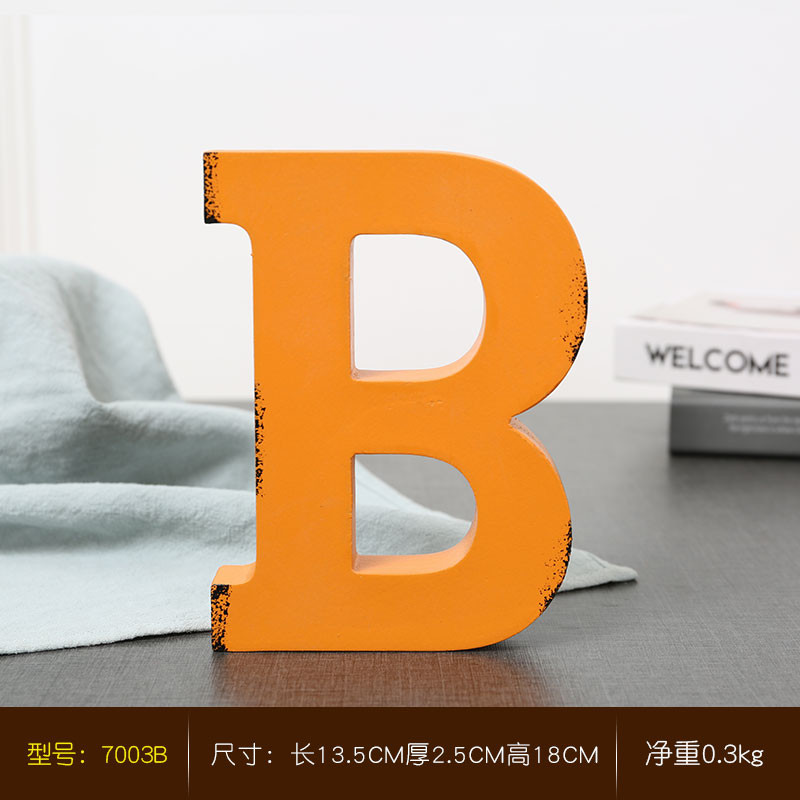 墙面墙装饰形象字立体a英文风贴字母背景广告木质