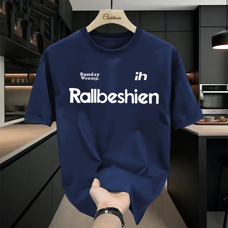 纯棉短袖t恤男春夏季运动风美式复古港风ins潮牌体恤高级感打底衫