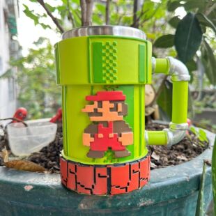 工厂超级玛丽游戏不锈钢水管道口像素水杯卡通水道口马克杯咖啡杯