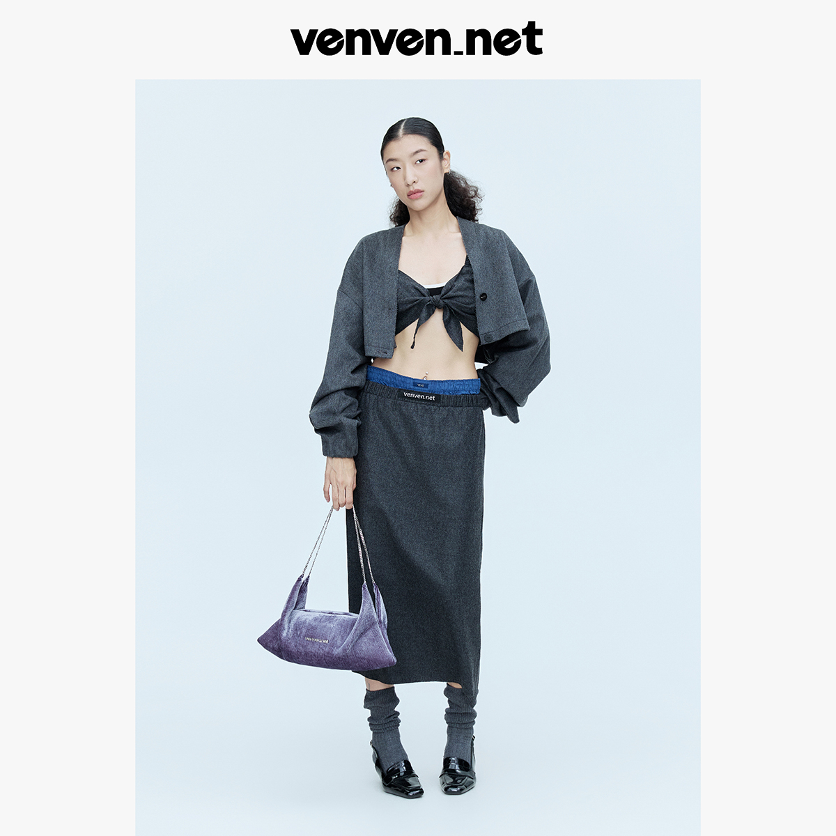 Venvennet折纸系列紫色毛巾包