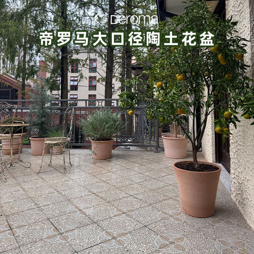 帝罗马大口径花盆天然陶土北欧风