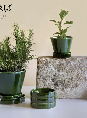 bdbf官方店Bergs Potter宝格仕朱莉上釉款手工绿植花卉多肉花盆