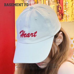 BASEMENTFG美式复古字母刺绣棒球帽米色鸭舌帽显脸小254010059009