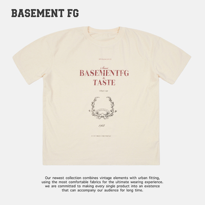 BASEMENTFG复古风字母印花短袖T恤松弛慢人风上衣261020047009