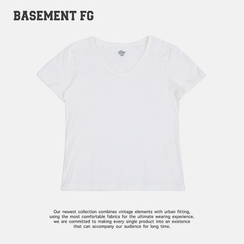 BASEMENT FG美式复古简约百搭宽松短袖T恤女白色休闲261020026005