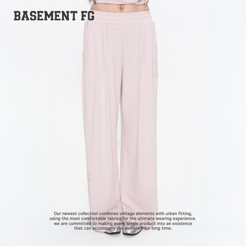 BASEMENTFG长裤26秋冬新款HelloKitty高腰阔腿裤百搭261120098