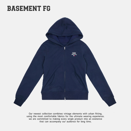 BASEMENT FG美式复古针织外套拉链衫休闲百搭藏蓝色261080014030