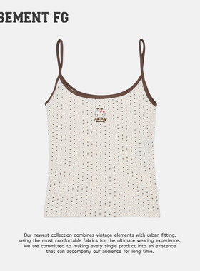 BASEMENTFG长绒棉美式辣妹风波点HelloKitty印花吊带261010031009