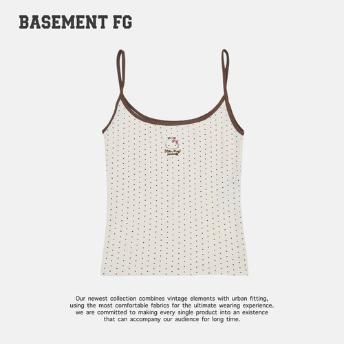 BASEMENTFG长绒棉美式辣妹风波点HelloKitty印花吊带261010031009