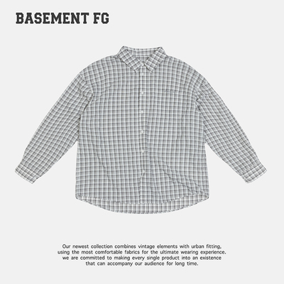 BASEMENT FG 美式复古简约百搭休闲宽松格子衬衫女 252070197062