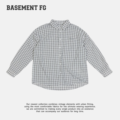 BASEMENT FG 美式复古简约百搭休闲宽松格子衬衫女 252070197062
