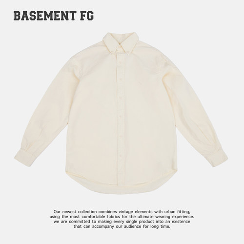 BASEMENTFG美式复古简约百搭宽松长袖衬衫休闲通勤风262070006080