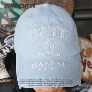 BASEMENTFG复古字母刺绣棒球帽男女通用做旧街头帽子254010021028