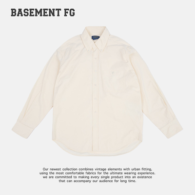 BASEMENTFG美式复古宽松长袖衬衫简约百搭休闲通勤风262070007046