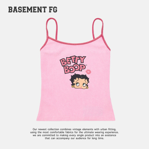 BASEMENTFG卡通印花吊带背心女夏季浅粉色261010073024