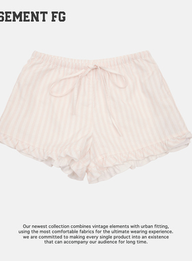 BASEMENTFG美式条纹荷叶边短裤女夏季百搭休闲裤262130007049