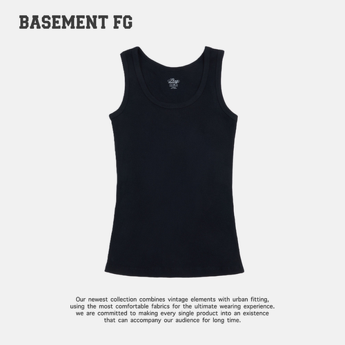 【福利】BASEMENTFG简约风黑色工字背心修身上衣261010049001