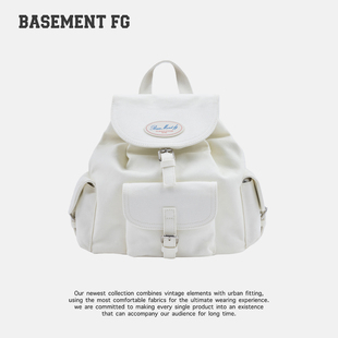 BASEMENTFG复古翻盖双肩包女轻便多口袋背包244020001004