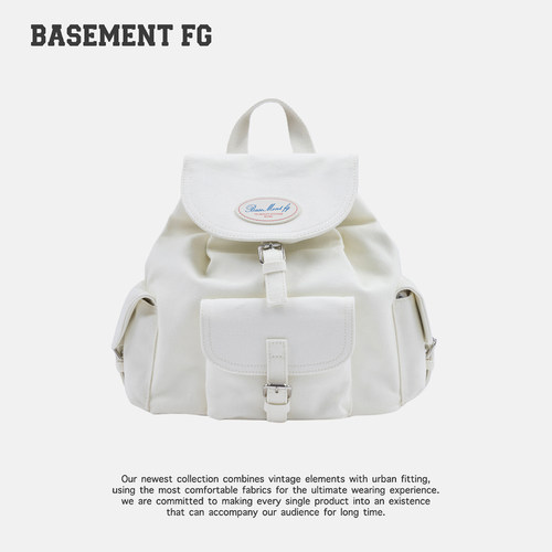 BASEMENTFG复古翻盖双肩包女轻便多口袋背包244020001004