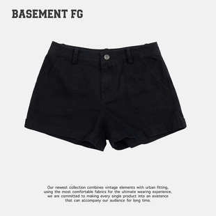 BASEMENT FG黑色高腰短裤女百搭休闲热裤262130004002