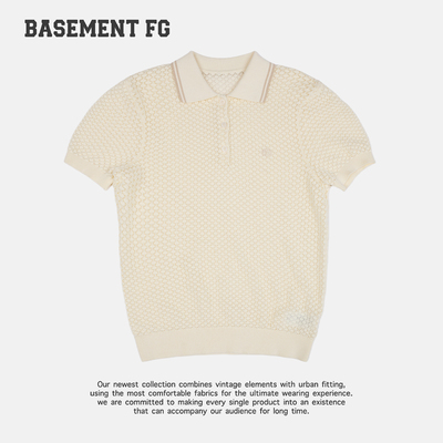 BASEMENTFG复古翻领毛织短袖T恤263020001010