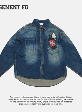 BASEMENTFGxHelloKitty美式复古刺绣牛仔外套潮流257070010029