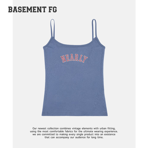 BASEMENTFG美式简约风字母印花吊带背心女修身百搭261010022031
